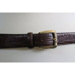 Mens Italian Full-Grain Leather Belt With Gold Buckle Size 34/85 By Mondo Di Mar